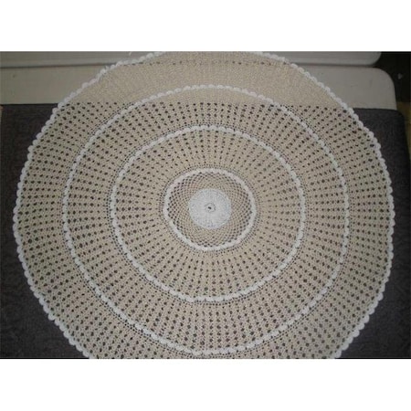 Tapestry Trading NL-14W36 36 In. Handmade Indian Crochet Table Topper; White